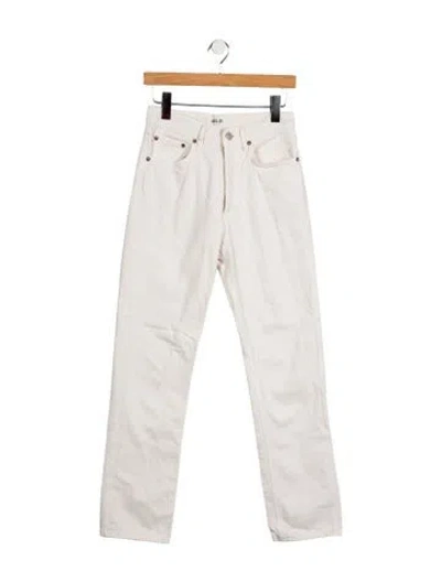 Pre-owned Agolde Mid-rise Straight Leg Jeans In White