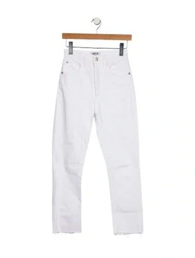 Pre-owned Agolde Mid-rise Straight Leg Jeans In White