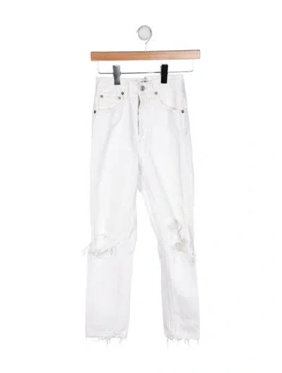 Pre-owned Agolde Mid-rise Straight Leg Jeans In White