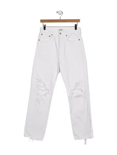 Pre-owned Agolde Mid-rise Straight Leg Jeans In White