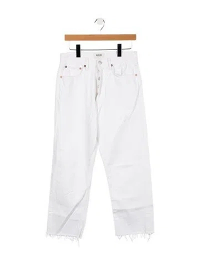 Pre-owned Agolde Mid-rise Straight Leg Jeans In White