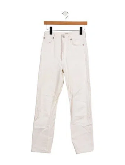 Pre-owned Agolde Mid-rise Straight Leg Jeans In White