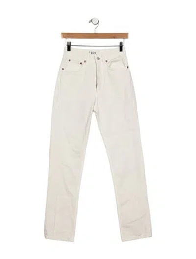 Pre-owned Agolde Mid-rise Straight Leg Jeans In White