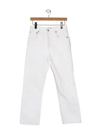 Pre-owned Agolde Mid-rise Straight Leg Jeans In White