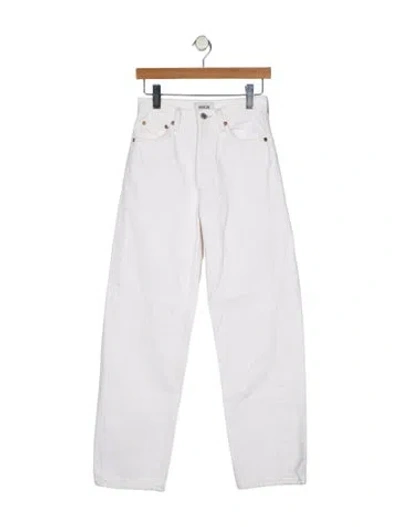 Pre-owned Agolde Mid-rise Straight Leg Jeans In White