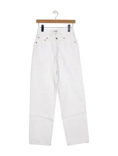 Pre-owned Agolde Mid-rise Straight Leg Jeans In White