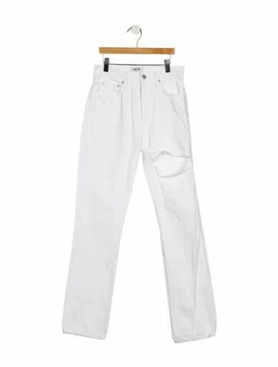 Pre-owned Agolde Mid-rise Straight Leg Jeans In White