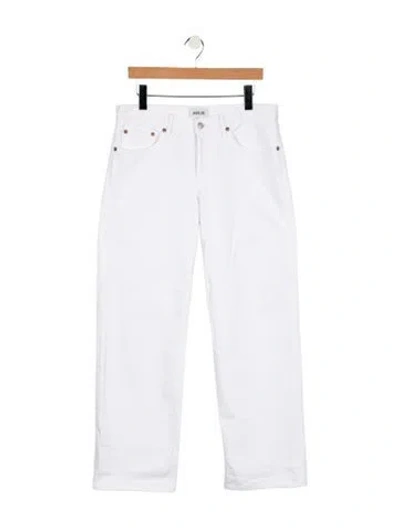 Pre-owned Agolde Mid-rise Straight Leg Jeans In White