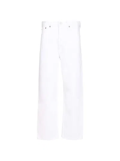 Agolde Mid-rise Straight-leg Denim Jeans In White