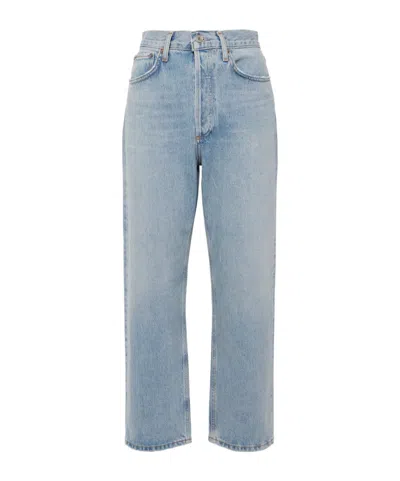Agolde Mid-rise Straight-leg Denim Trousers In Blue