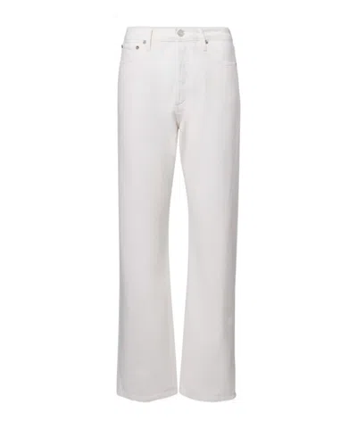 Agolde Mid-rise Straight-leg Denim Trousers In White