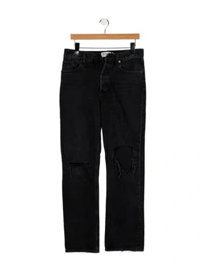 Pre-owned Agolde Mid-rise Wide Leg Jeans In Black