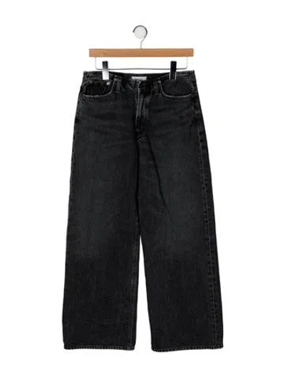 Pre-owned Agolde Mid-rise Wide Leg Jeans In Black