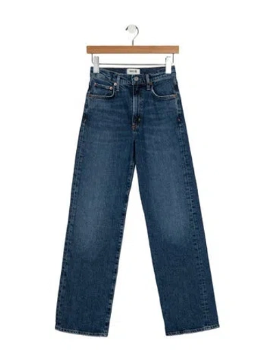 Pre-owned Agolde Mid-rise Wide Leg Jeans In Blue