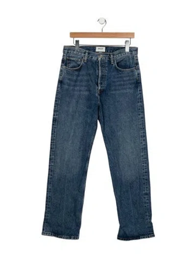 Pre-owned Agolde Mid-rise Wide Leg Jeans In Blue