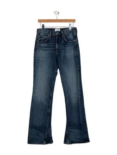Pre-owned Agolde Mid-rise Wide Leg Jeans In Blue