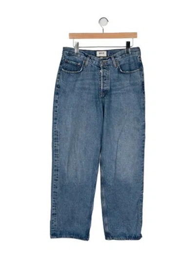 Pre-owned Agolde Mid-rise Wide Leg Jeans In Blue