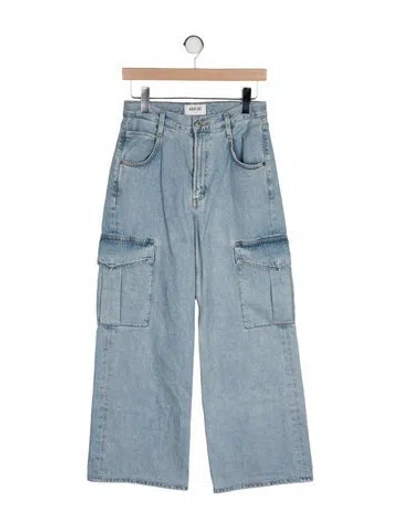 Pre-owned Agolde Mid-rise Wide Leg Jeans In Blue