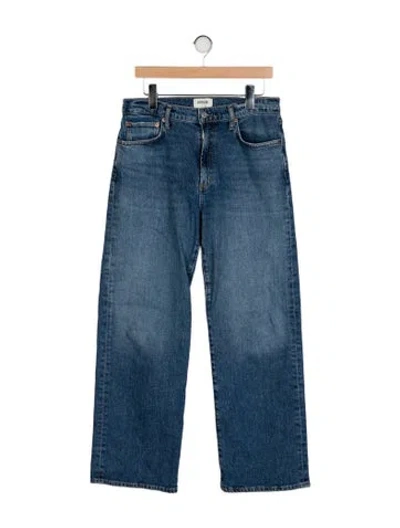 Pre-owned Agolde Mid-rise Wide Leg Jeans In Blue