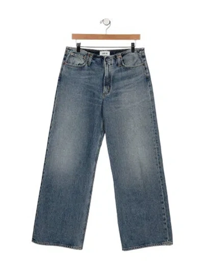 Pre-owned Agolde Mid-rise Wide Leg Jeans In Blue