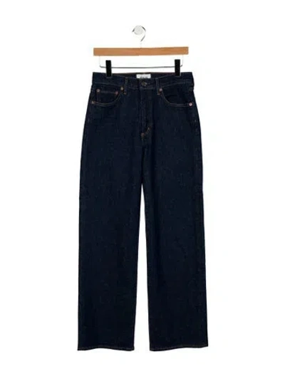 Pre-owned Agolde Mid-rise Wide Leg Jeans In Blue