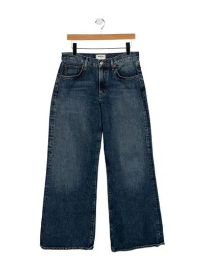 Pre-owned Agolde Mid-rise Wide Leg Jeans In Blue