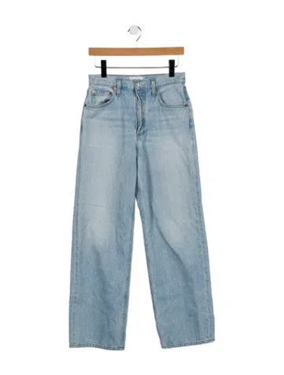 Pre-owned Agolde Mid-rise Wide Leg Jeans In Blue