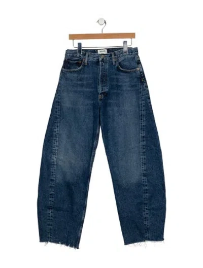 Pre-owned Agolde Mid-rise Wide Leg Jeans In Blue