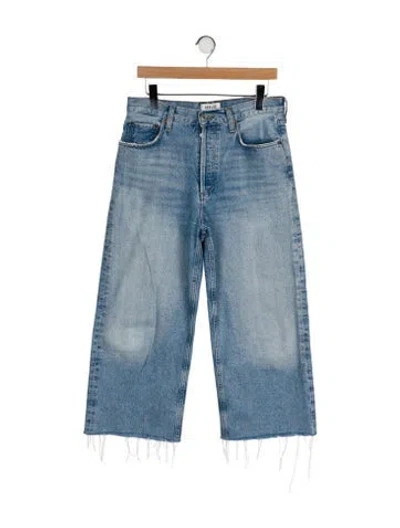 Pre-owned Agolde Mid-rise Wide Leg Jeans In Blue