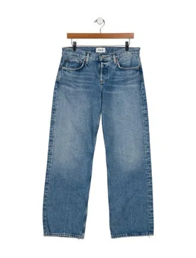 Pre-owned Agolde Mid-rise Wide Leg Jeans In Blue