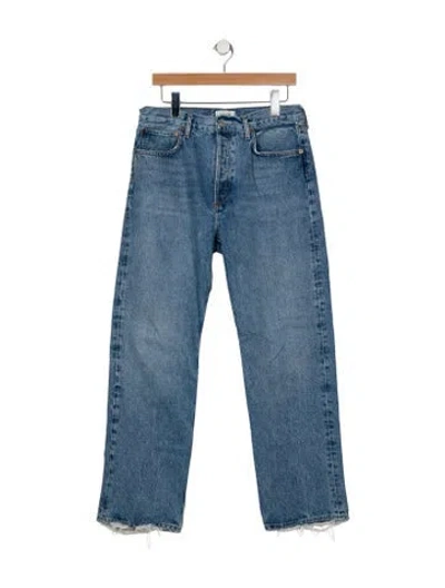 Pre-owned Agolde Mid-rise Wide Leg Jeans In Blue