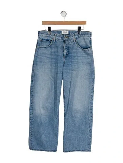 Pre-owned Agolde Mid-rise Wide Leg Jeans In Blue