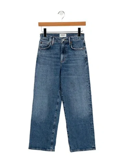Pre-owned Agolde Mid-rise Wide Leg Jeans In Blue