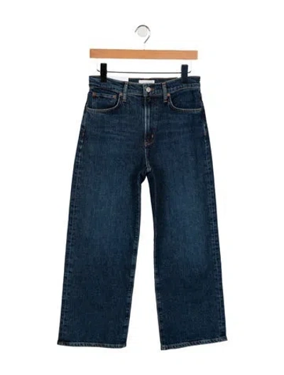 Pre-owned Agolde Mid-rise Wide Leg Jeans In Blue
