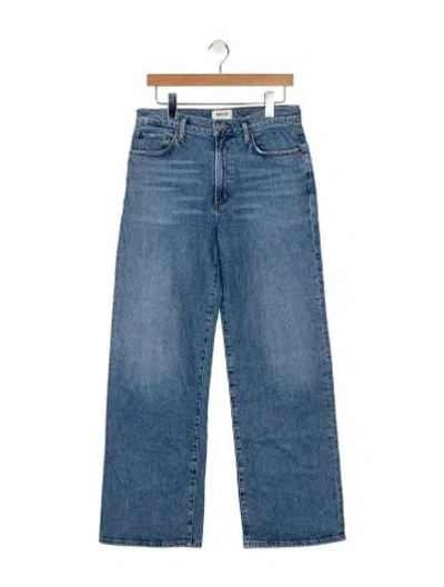Pre-owned Agolde Mid-rise Wide Leg Jeans In Blue