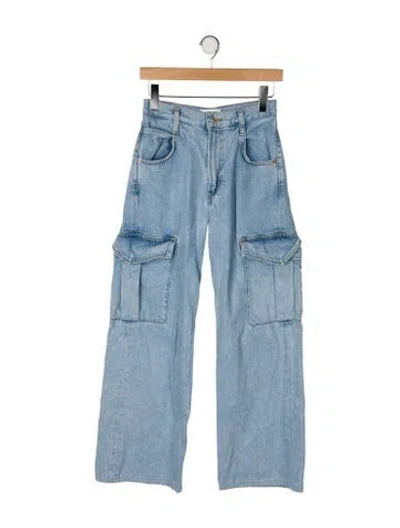 Pre-owned Agolde Mid-rise Wide Leg Jeans In Blue