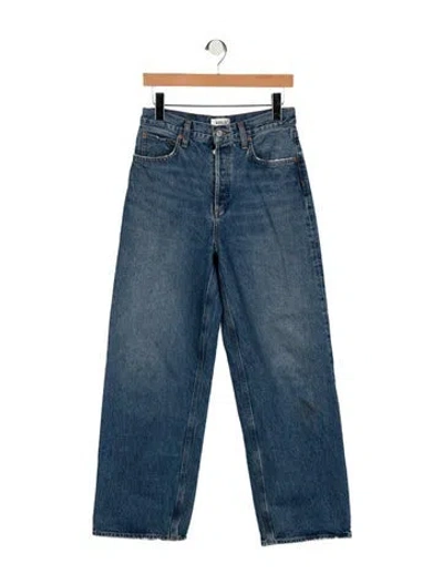 Pre-owned Agolde Mid-rise Wide Leg Jeans In Blue