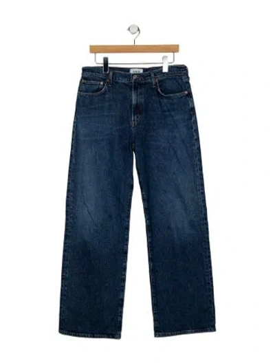 Pre-owned Agolde Mid-rise Wide Leg Jeans In Blue