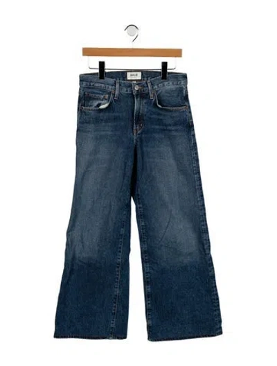 Pre-owned Agolde Mid-rise Wide Leg Jeans In Blue