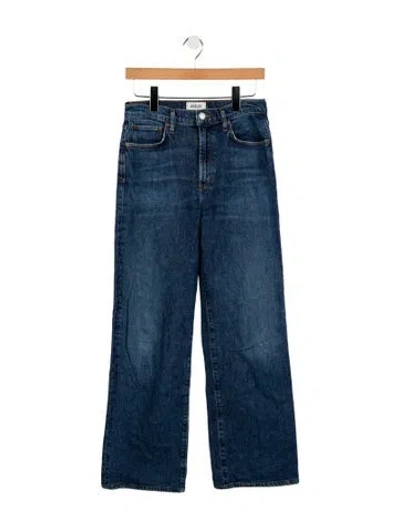 Pre-owned Agolde Mid-rise Wide Leg Jeans In Blue