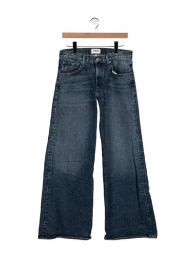 Pre-owned Agolde Mid-rise Wide Leg Jeans In Blue