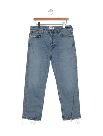 Pre-owned Agolde Mid-rise Wide Leg Jeans In Blue