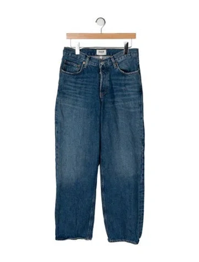 Pre-owned Agolde Mid-rise Wide Leg Jeans In Blue
