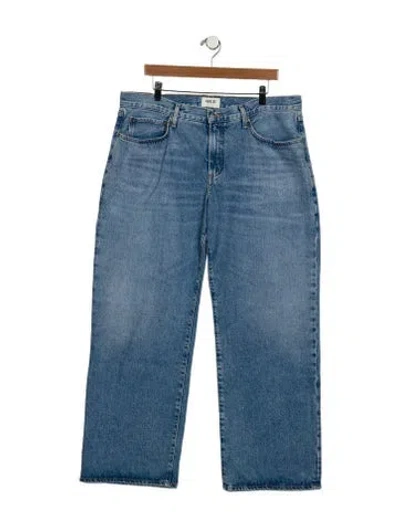 Pre-owned Agolde Mid-rise Wide Leg Jeans In Blue
