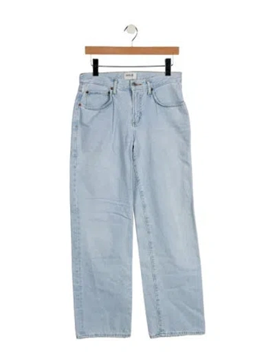 Pre-owned Agolde Mid-rise Wide Leg Jeans In Blue