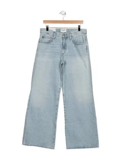 Pre-owned Agolde Mid-rise Wide Leg Jeans In Blue