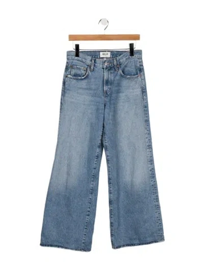 Pre-owned Agolde Mid-rise Wide Leg Jeans In Blue