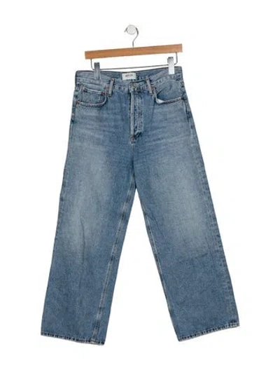 Pre-owned Agolde Mid-rise Wide Leg Jeans In Blue