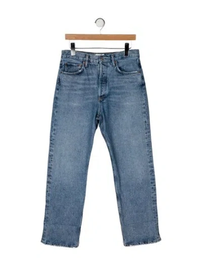 Pre-owned Agolde Mid-rise Wide Leg Jeans In Blue
