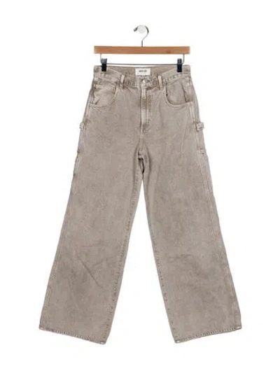 Pre-owned Agolde Mid-rise Wide Leg Jeans In Gray